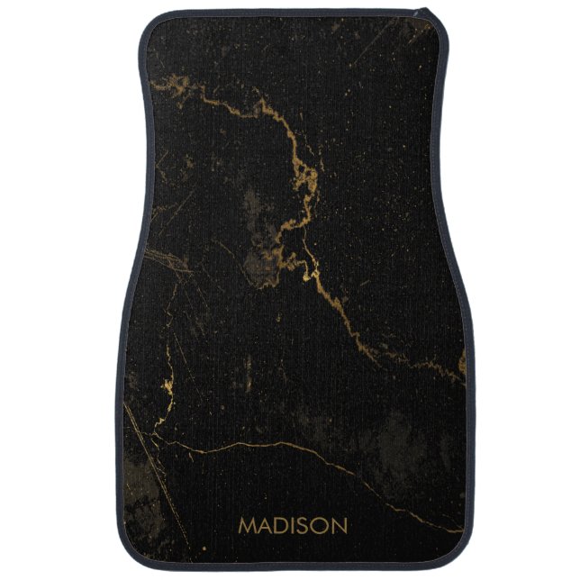 Gold Black Marble Car Floor Mat (Front)