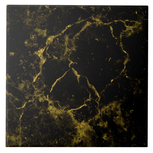 Gold Black Marble Ceramic Tile (Front)