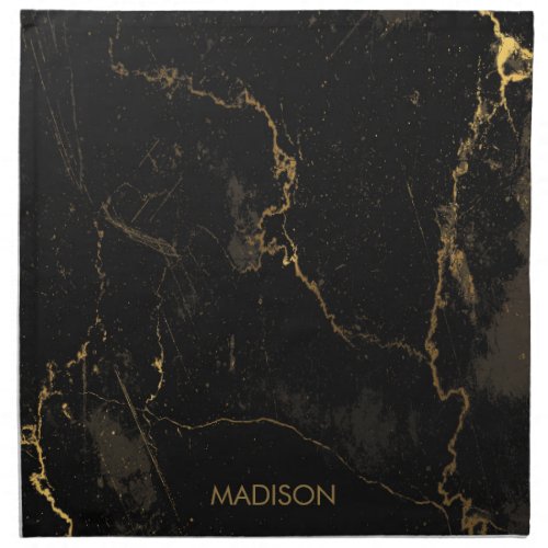 Gold Black Marble Cloth Napkin