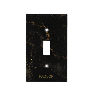 Gold Black Marble Light Switch Cover