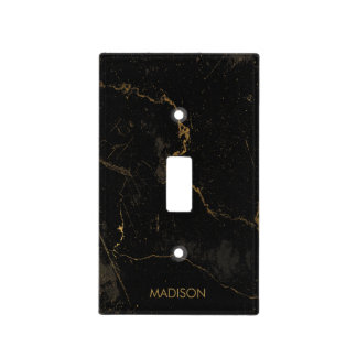 Gold Black Marble Light Switch Cover