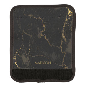 Gold Black Marble Luggage Handle Wrap