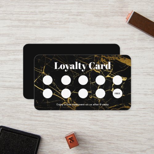 Gold Black Marble Make up artist Loyalty Card