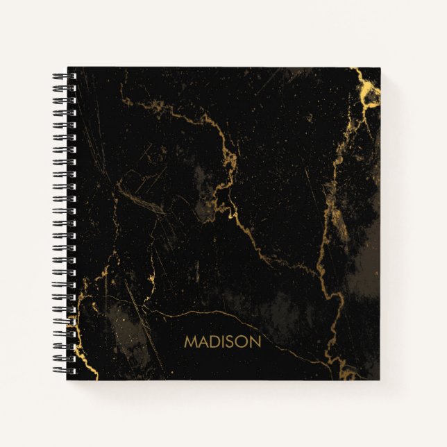Gold Black Marble Notebook (Front)
