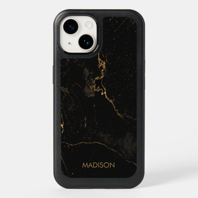 Gold Black Marble Otterbox iPhone Case (Back)
