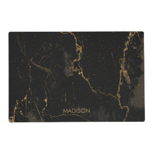 Gold Black Marble Placemat