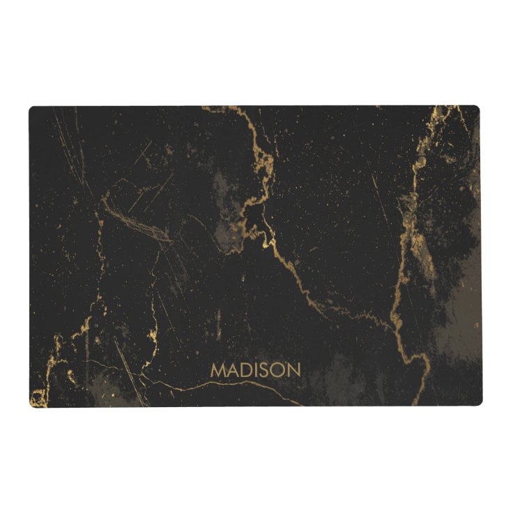 Gold Black Marble Placemat Zazzle