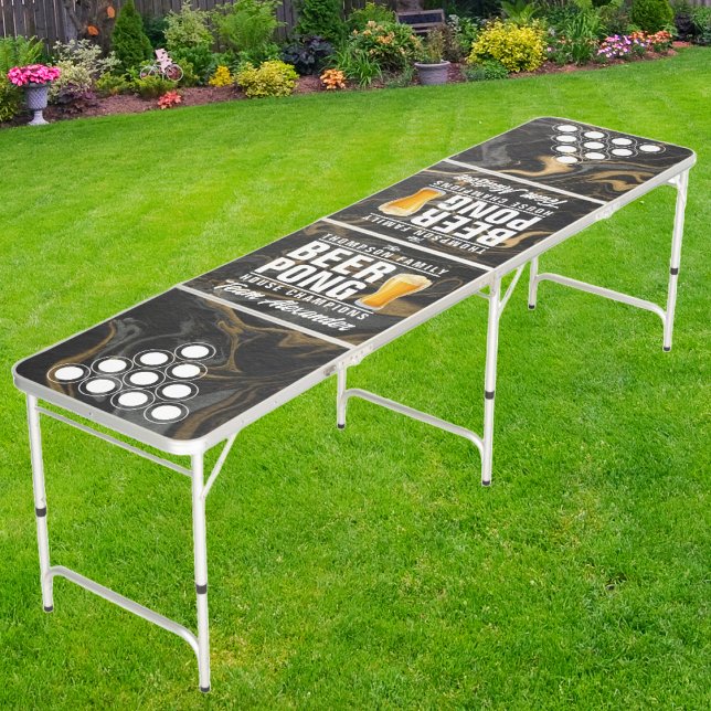 Gold Black Marble Stone Brew Battle Champions Beer Pong Table (Creator Uploaded)