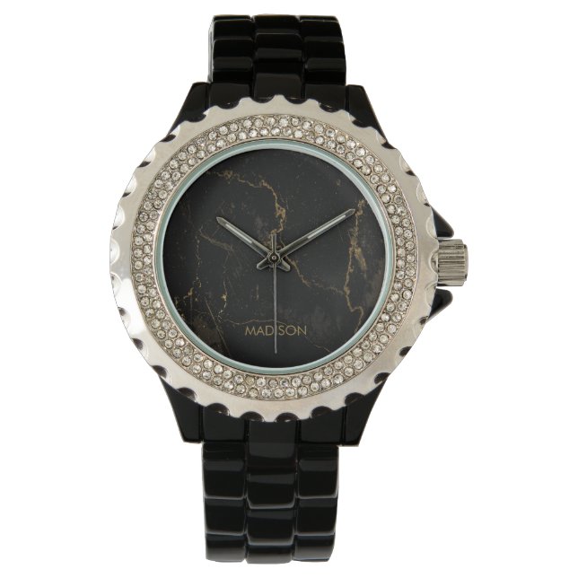 Gold Black Marble Watch (Front)