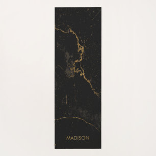 Gold Black Marble Yoga Mat