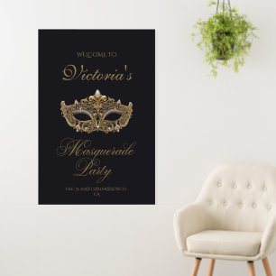 Gold Black Masquerade Party Birthday Foam Board