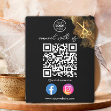 Gold Black Metal Business Card With QR Code