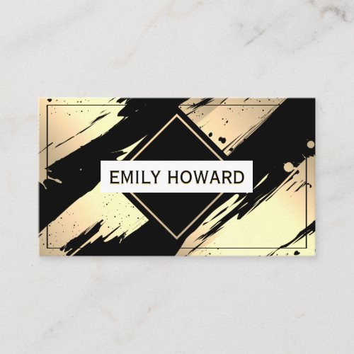 Gold Black Metallic Brushed Business Card