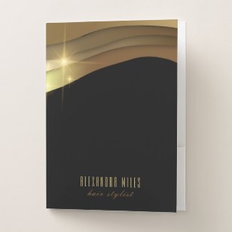 Gold Black Minimalist Modern Glam Trendy Chic  Pocket Folder
