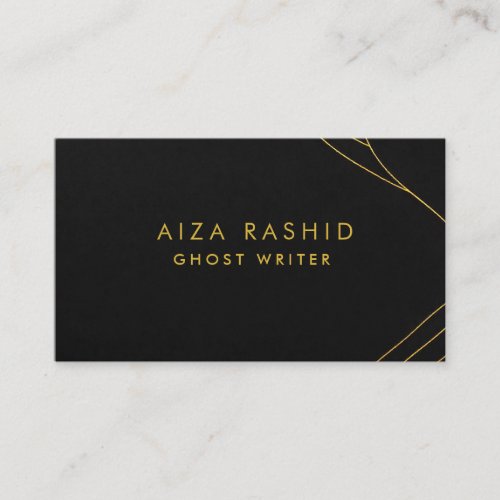 Gold Black  Minimalist Modern Professional Business Card