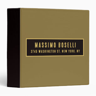 Gold & Black Minimalist Professional Modern 3 Ring Binder