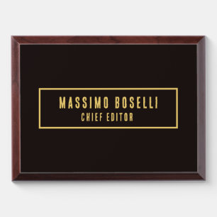 Gold & Black Minimalist Professional Modern Award Plaque