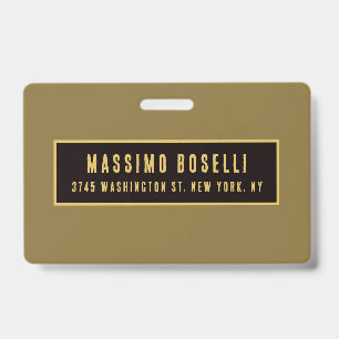 Gold & Black Minimalist Professional Modern Badge