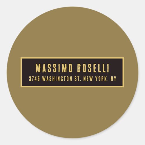 Gold & Black Minimalist Professional Modern Classic Round Sticker