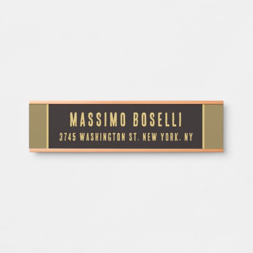 Gold & Black Minimalist Professional Modern Door Sign