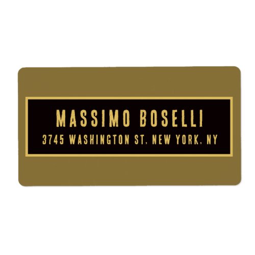 Gold & Black Minimalist Professional Modern Label
