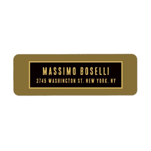 Gold & Black Minimalist Professional Modern Label