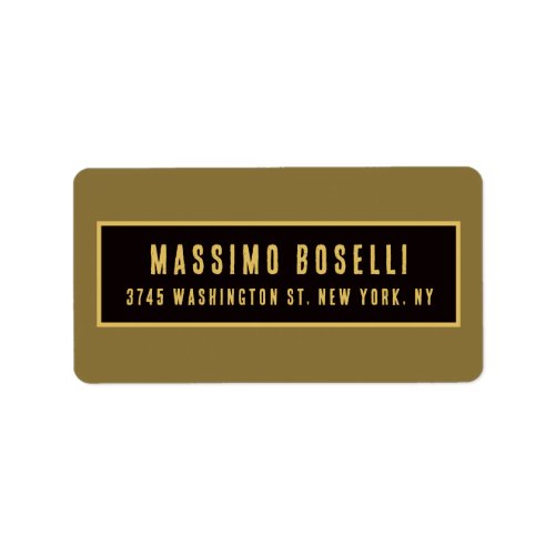 Gold & Black Minimalist Professional Modern Label