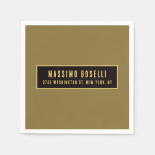 Gold & Black Minimalist Professional Modern Napkins