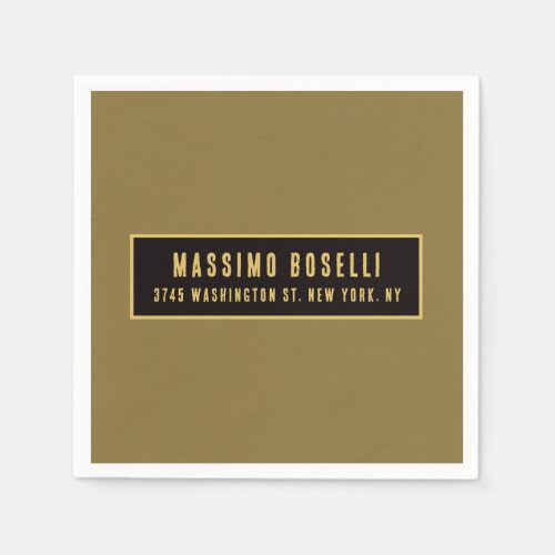 Gold & Black Minimalist Professional Modern Napkins