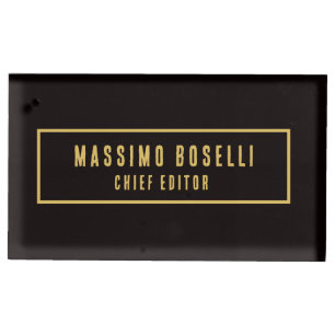 Gold & Black Minimalist Professional Modern Place Card Holder