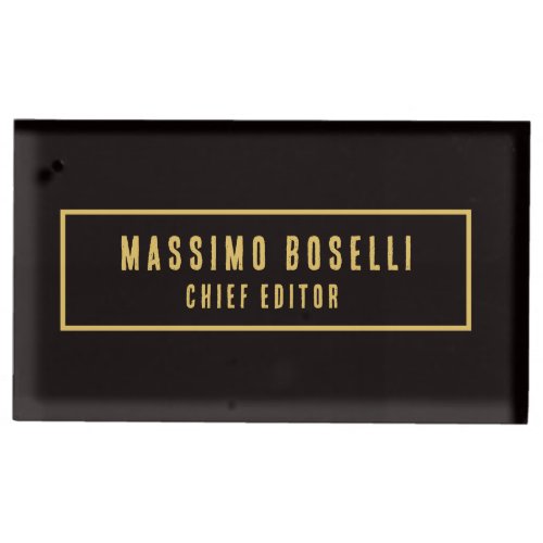 Gold & Black Minimalist Professional Modern Place Card Holder