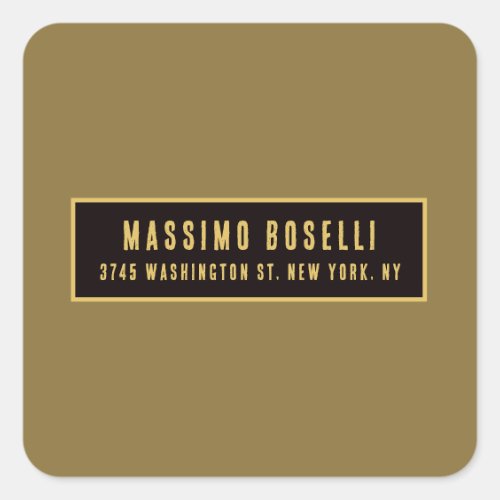 Gold & Black Minimalist Professional Modern Square Sticker