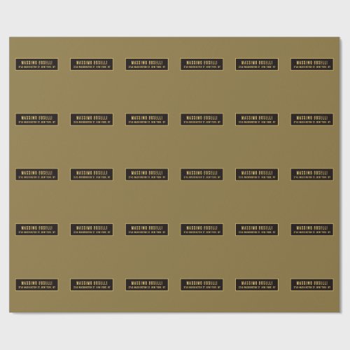 Gold & Black Minimalist Professional Modern Wrapping Paper