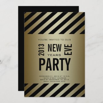 Gold Black Modern 2013 New Years Party Invitation by zazzleoccasions at Zazzle