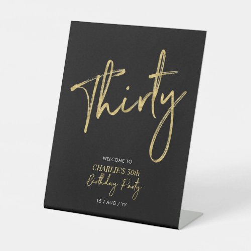 Gold & Black Modern 30th Birthday Party Welcome