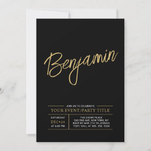 Gold & Black Modern All Occassion Party Event Invitation