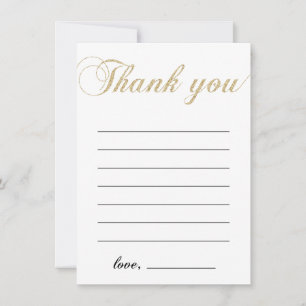 Gold & Black   Modern Boy Party Thank You Note Card