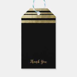 Gold & Black Modern Chic Elegant Wedding Gift Tags