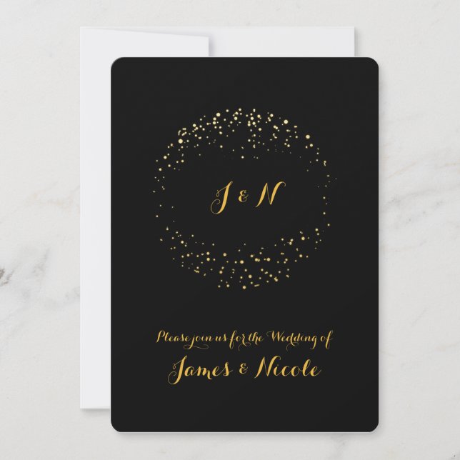 Gold & Black Modern Chic Glam Elegant Invitation (Front)