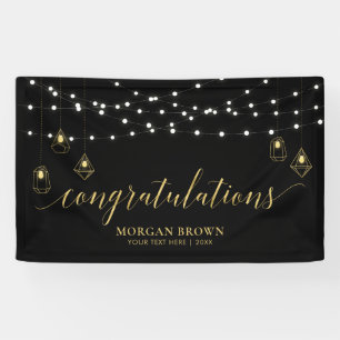 Gold & Black Modern Congratulations Banner