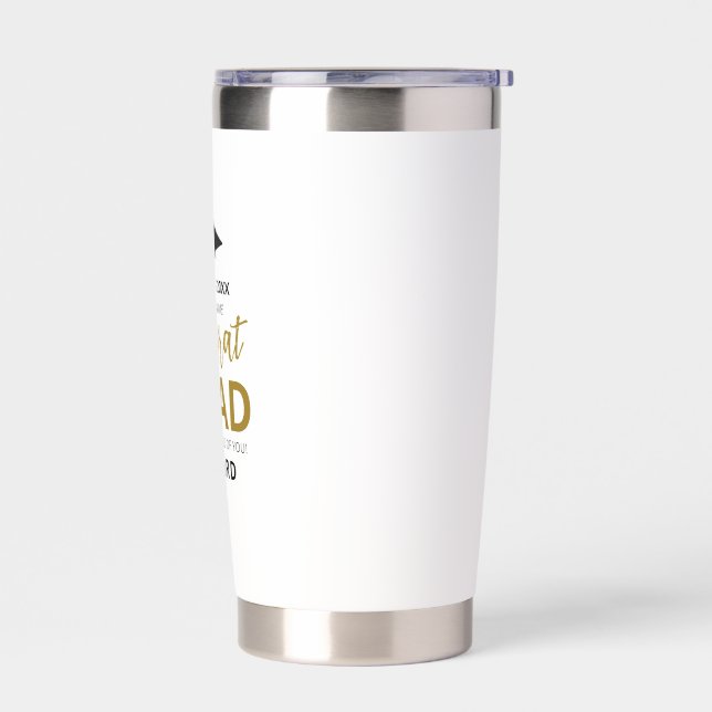 Gold & Black | Modern Graduation Custom Gift Insulated Tumbler (Left)