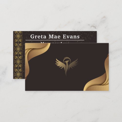 Gold Black Modern Luxury Manager Area  Business Card