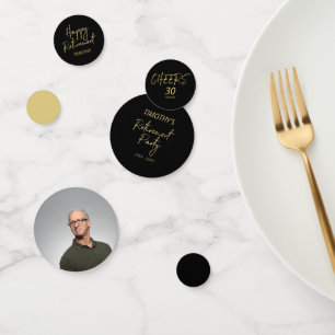 Gold & Black Modern Retirement Party Decor Confetti