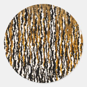 Gold & Black Modern Safari Rain Jungle Glam Party Classic Round Sticker