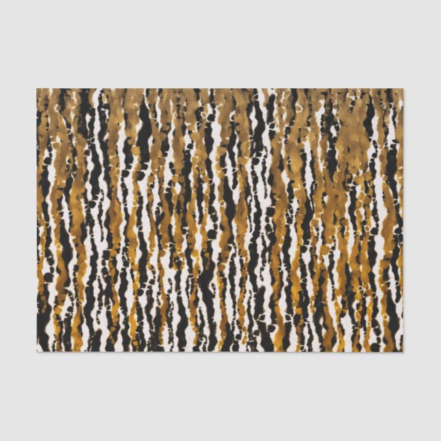 Gold & Black Modern Safari Rain Jungle Glam Party Tissue Paper (Front)