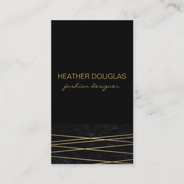 Gold Black Modern | Slate Business Card (Front)