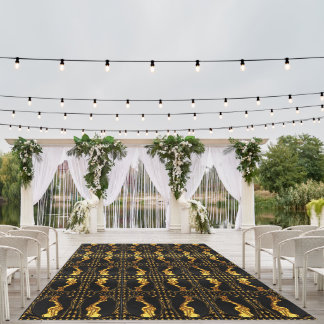 Gold Black Monochrome Christian Achempong Design Outdoor Rug