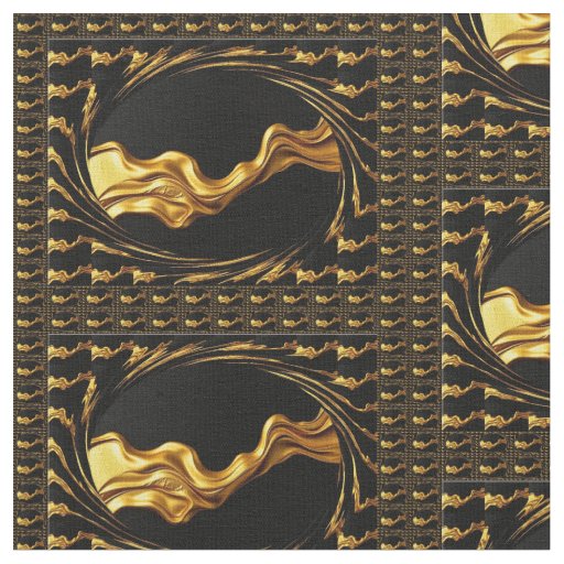 Gold Black Monochrome Combed Cotton Quilting Mater Fabric