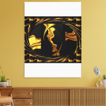 Gold Black Monochrome - Opulent Swirl Liquid Gold