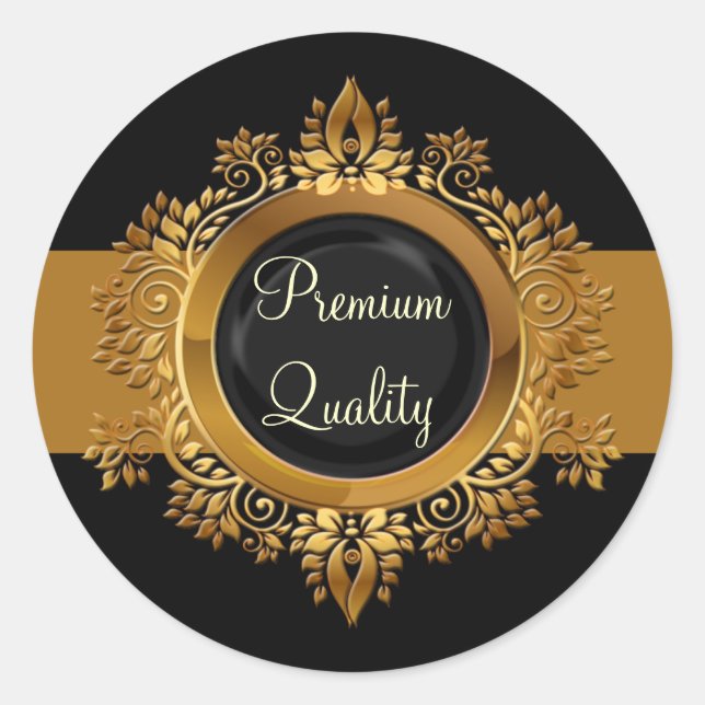 gold black monogram envelope seal (Front)